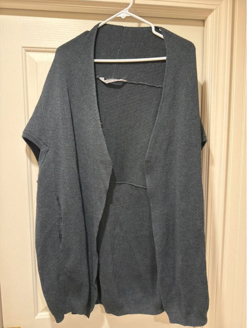 Athleta Ribbed Open Front Cardigan Cocoon Sweater